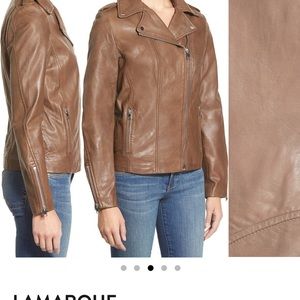 Lamskin chocolate moto jacket size large excellent condition